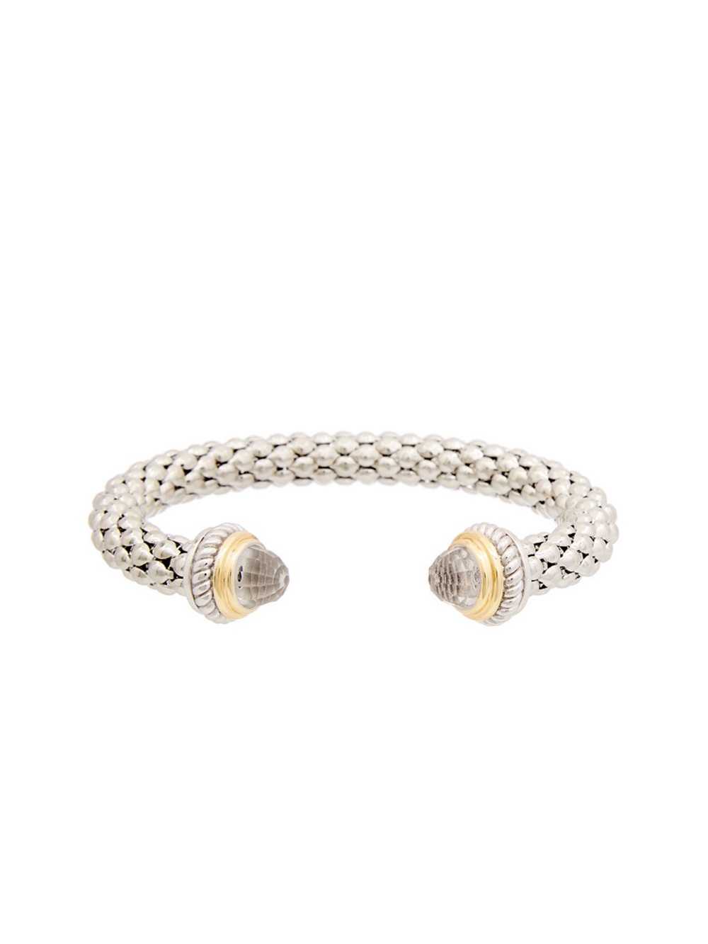Juvell 18k Gold Plated White Topaz Cuff Bracelet